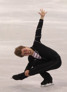 skating Italian Paolo Bacchini performs a hair raising spin
