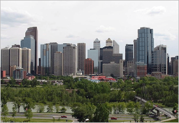 Distribution of cities in Alberta