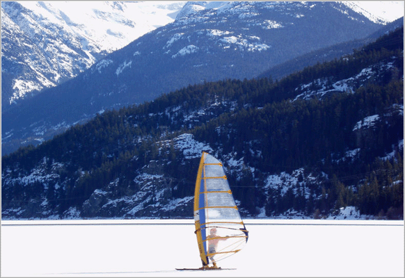 Ice sailing in Whistler
