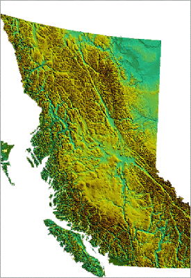 Physical map of B.C.