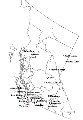 Cities in B.C.