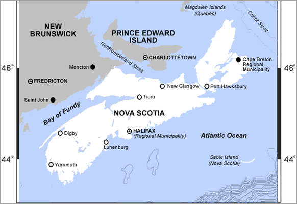 Map of Nova Scotia