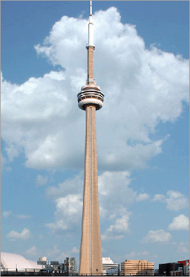 The CN Tower in Toronto is the world's tallest freestanding structure on land