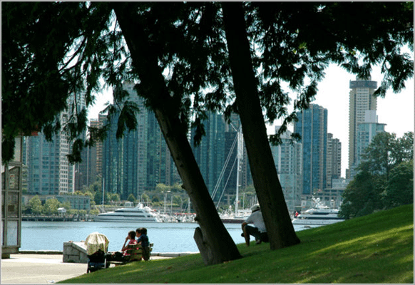 Stanley Park and a Downtown residential area