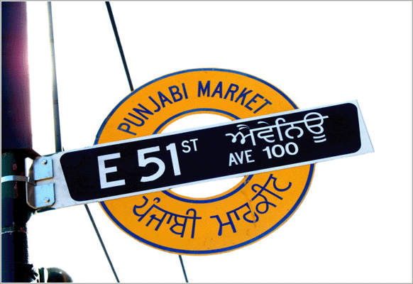 Punjabi street sign on Main Street